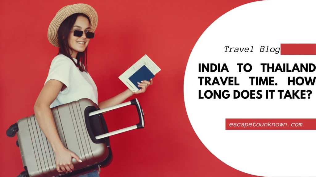 Girl standing with travel bag and passport